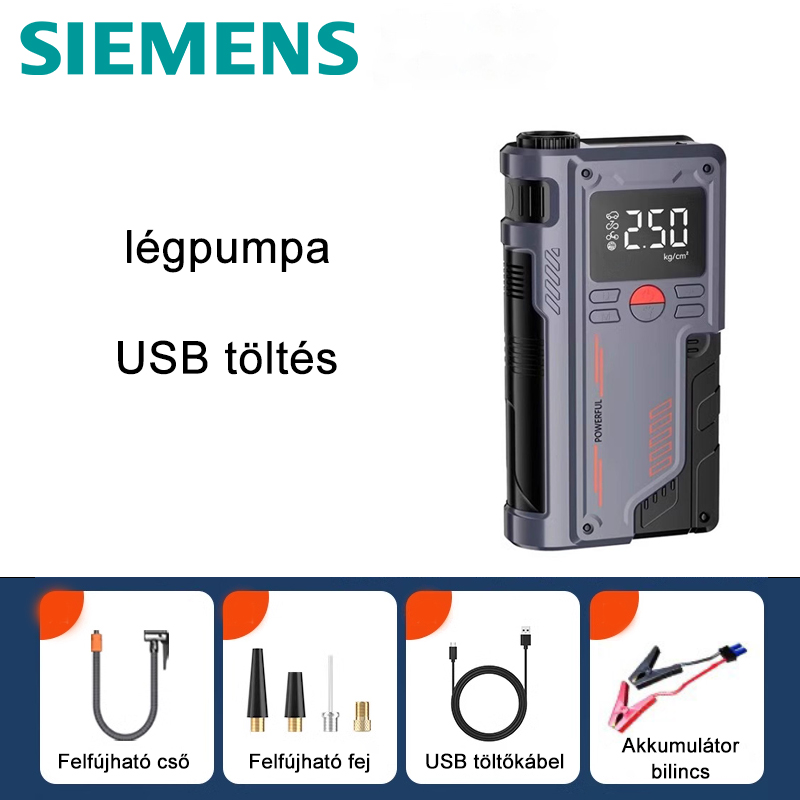 Légpumpa + USB töltés + akkumulátor 31000 mAh